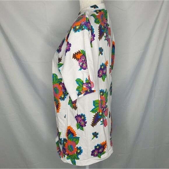 VINTAGE 90s floral southwestern crew neck tee shirt M - Picture 2 of 8